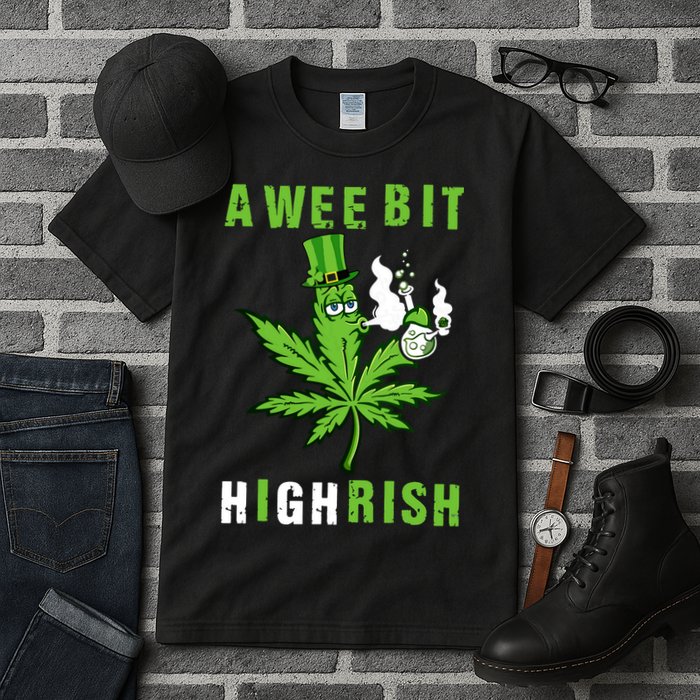A Wee Bit Highrish Funny 420 Weed St Patricks Day Tall T-Shirt
