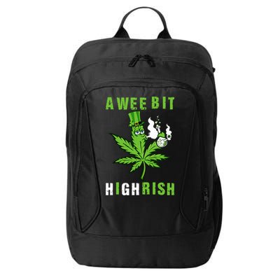 A Wee Bit Highrish Funny 420 Weed St Patricks Day City Backpack
