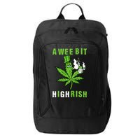 A Wee Bit Highrish Funny 420 Weed St Patricks Day City Backpack