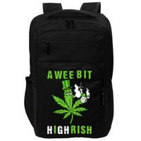 A Wee Bit Highrish Funny 420 Weed St Patricks Day Impact Tech Backpack