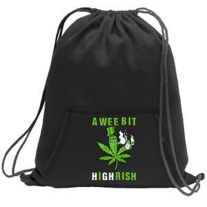 A Wee Bit Highrish Funny 420 Weed St Patricks Day Sweatshirt Cinch Pack Bag