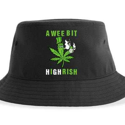 A Wee Bit Highrish Funny 420 Weed St Patricks Day Sustainable Bucket Hat