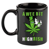 A Wee Bit Highrish Funny 420 Weed St Patricks Day 11oz C Handle Ceramic Mug