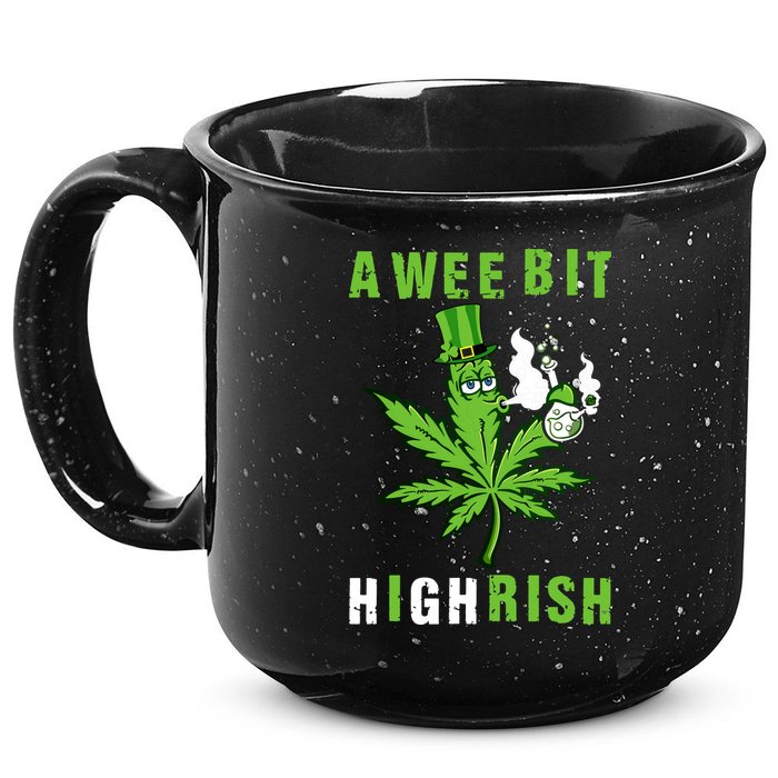 A Wee Bit Highrish Funny 420 Weed St Patricks Day 15oz Campfire Ceramic Mug