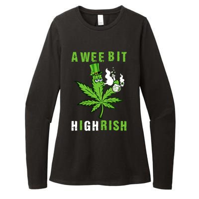 A Wee Bit Highrish Funny 420 Weed St Patricks Day Womens CVC Long Sleeve Shirt