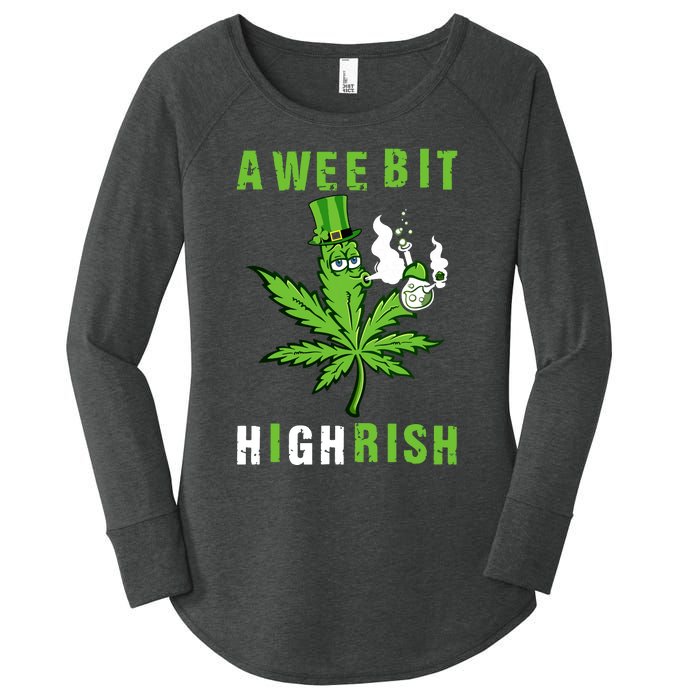 A Wee Bit Highrish Funny 420 Weed St Patricks Day Women's Perfect Tri Tunic Long Sleeve Shirt