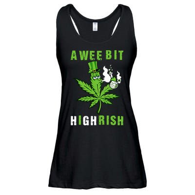 A Wee Bit Highrish Funny 420 Weed St Patricks Day Ladies Essential Flowy Tank