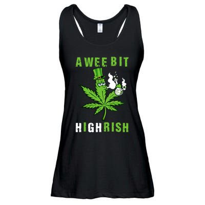 A Wee Bit Highrish Funny 420 Weed St Patricks Day Ladies Essential Flowy Tank