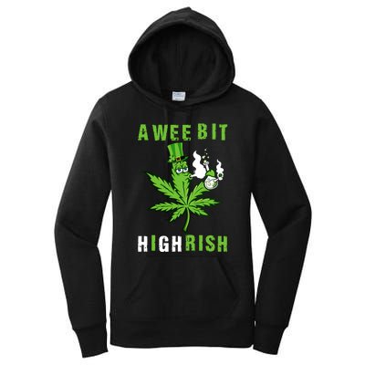 A Wee Bit Highrish Funny 420 Weed St Patricks Day Women's Pullover Hoodie