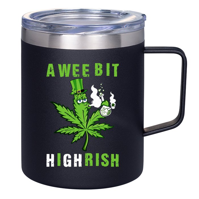 A Wee Bit Highrish Funny 420 Weed St Patricks Day 12oz Stainless Steel Coffee Mug