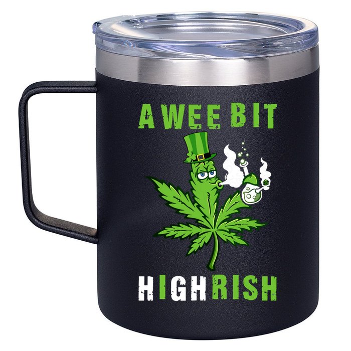 A Wee Bit Highrish Funny 420 Weed St Patricks Day 12oz Stainless Steel Coffee Mug