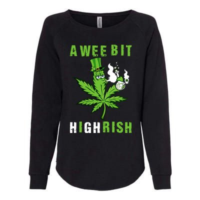 A Wee Bit Highrish Funny 420 Weed St Patricks Day Womens California Wash Sweatshirt