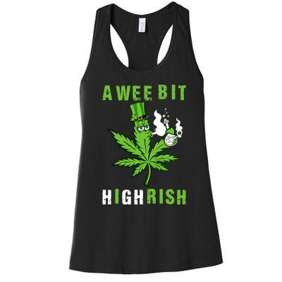 A Wee Bit Highrish Funny 420 Weed St Patricks Day Women's Racerback Tank