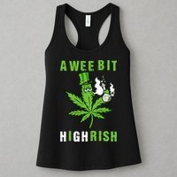 A Wee Bit Highrish Funny 420 Weed St Patricks Day Womens Tank Top