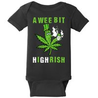 A Wee Bit Highrish Funny 420 Weed St Patricks Day Baby Bodysuit
