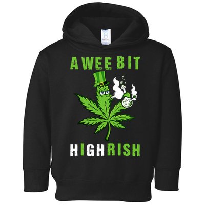 A Wee Bit Highrish Funny 420 Weed St Patricks Day Toddler Hoodie
