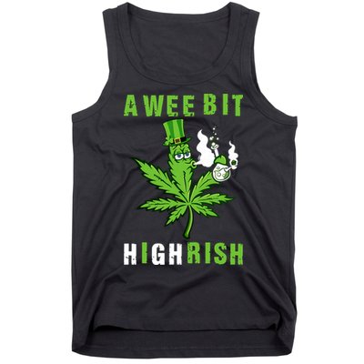 A Wee Bit Highrish Funny 420 Weed St Patricks Day Tank Top