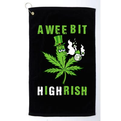 A Wee Bit Highrish Funny 420 Weed St Patricks Day Golf Towel
