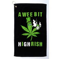 A Wee Bit Highrish Funny 420 Weed St Patricks Day Golf Towel