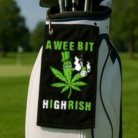 A Wee Bit Highrish Funny 420 Weed St Patricks Day Golf Towel