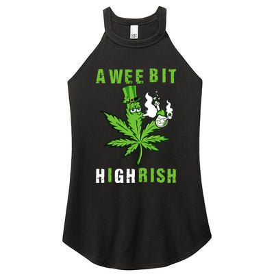 A Wee Bit Highrish Funny 420 Weed St Patricks Day Women's Perfect Tri Rocker Tank