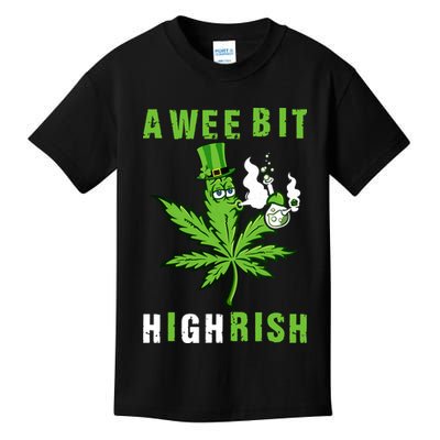 A Wee Bit Highrish Funny 420 Weed St Patricks Day Kids T-Shirt
