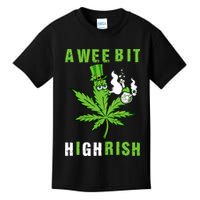 A Wee Bit Highrish Funny 420 Weed St Patricks Day Kids T-Shirt