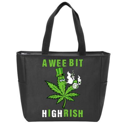 A Wee Bit Highrish Funny 420 Weed St Patricks Day Zip Tote Bag