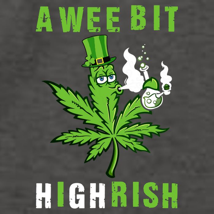 A Wee Bit Highrish Funny 420 Weed St Patricks Day Vector Backpack