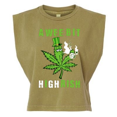 A Wee Bit Highrish Funny 420 Weed St Patricks Day Garment-Dyed Women's Muscle Tee