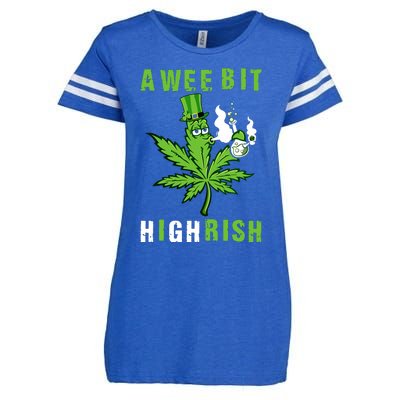 A Wee Bit Highrish Funny 420 Weed St Patricks Day Enza Ladies Jersey Football T-Shirt