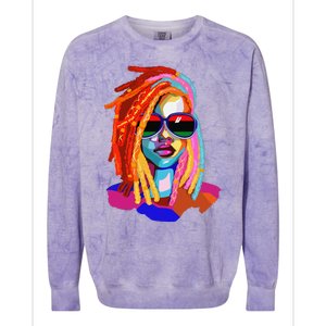 Afro Woman Black Queen Art Black History Juneteenth Colorblast Crewneck Sweatshirt