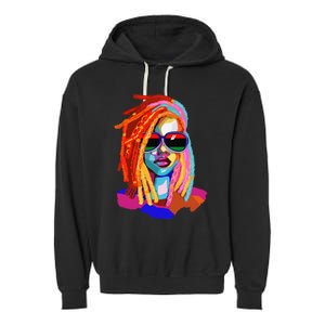 Afro Woman Black Queen Art Black History Juneteenth Garment-Dyed Fleece Hoodie