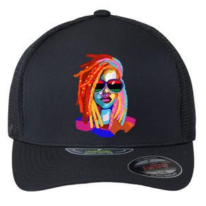 Afro Woman Black Queen Art Black History Juneteenth Flexfit Unipanel Trucker Cap