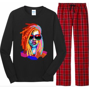 Afro Woman Black Queen Art Black History Juneteenth Long Sleeve Pajama Set