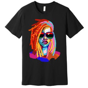 Afro Woman Black Queen Art Black History Juneteenth Premium T-Shirt