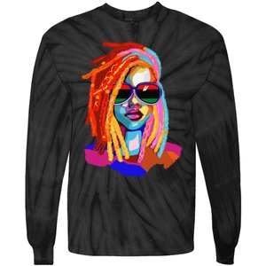 Afro Woman Black Queen Art Black History Juneteenth Tie-Dye Long Sleeve Shirt