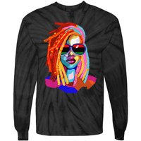 Afro Woman Black Queen Art Black History Juneteenth Tie-Dye Long Sleeve Shirt