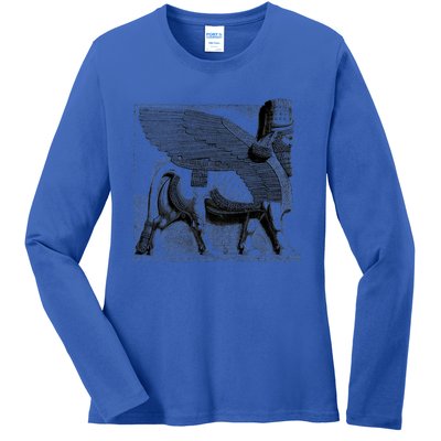 Assyrian Winged Bull Lamassu Iraq Iran Souvenir Cool Gift Ladies Long Sleeve Shirt