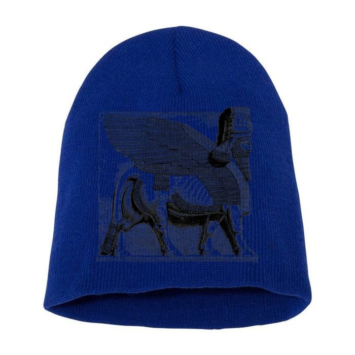 Assyrian Winged Bull Lamassu Iraq Iran Souvenir Cool Gift Short Acrylic Beanie