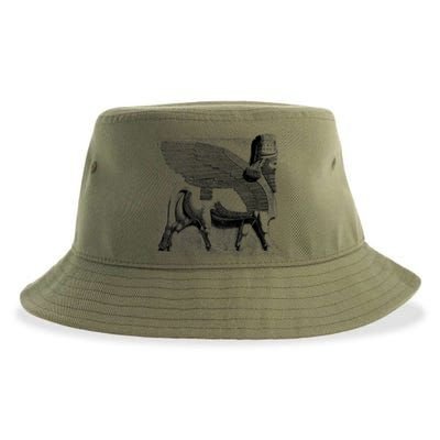 Assyrian Winged Bull Lamassu Iraq Iran Souvenir Cool Gift Sustainable Bucket Hat