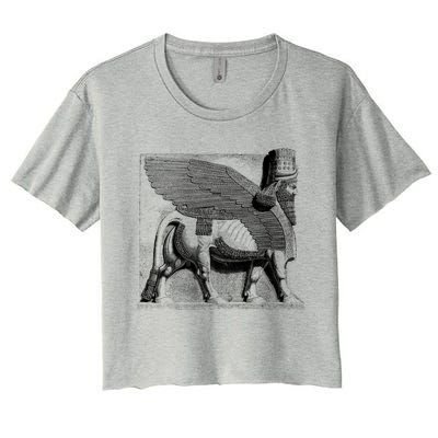 Assyrian Winged Bull Lamassu Iraq Iran Souvenir Cool Gift Women's Crop Top Tee