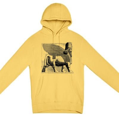 Assyrian Winged Bull Lamassu Iraq Iran Souvenir Gift Premium Pullover Hoodie