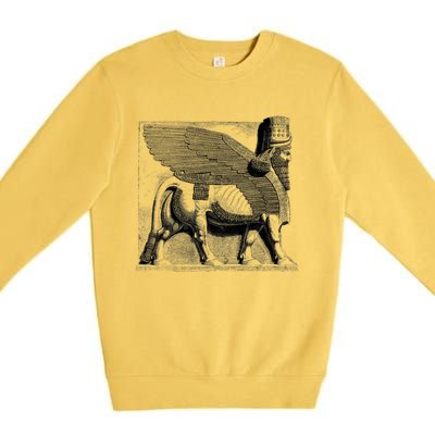 Assyrian Winged Bull Lamassu Iraq Iran Souvenir Gift Premium Crewneck Sweatshirt