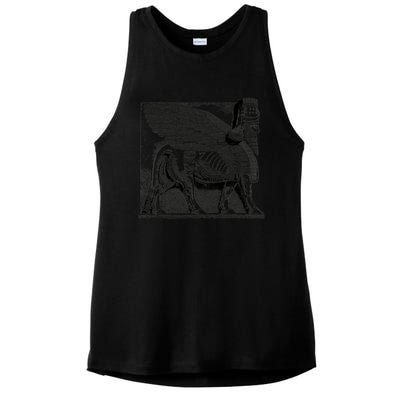 Assyrian Winged Bull Lamassu Iraq Iran Souvenir Gift Ladies PosiCharge Tri-Blend Wicking Tank