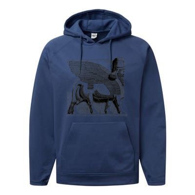 Assyrian Winged Bull Lamassu Iraq Iran Souvenir Gift Performance Fleece Hoodie