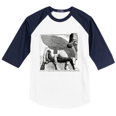 Assyrian Winged Bull Lamassu Iraq Iran Souvenir Gift Baseball Sleeve Shirt