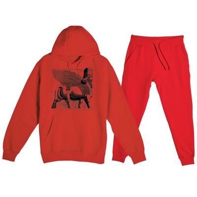 Assyrian Winged Bull Lamassu Iraq Iran Souvenir Gift Premium Hooded Sweatsuit Set