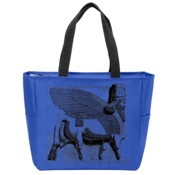 Assyrian Winged Bull Lamassu Iraq Iran Souvenir Gift Zip Tote Bag