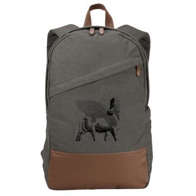 Assyrian Winged Bull Lamassu Iraq Iran Souvenir Gift Cotton Canvas Backpack